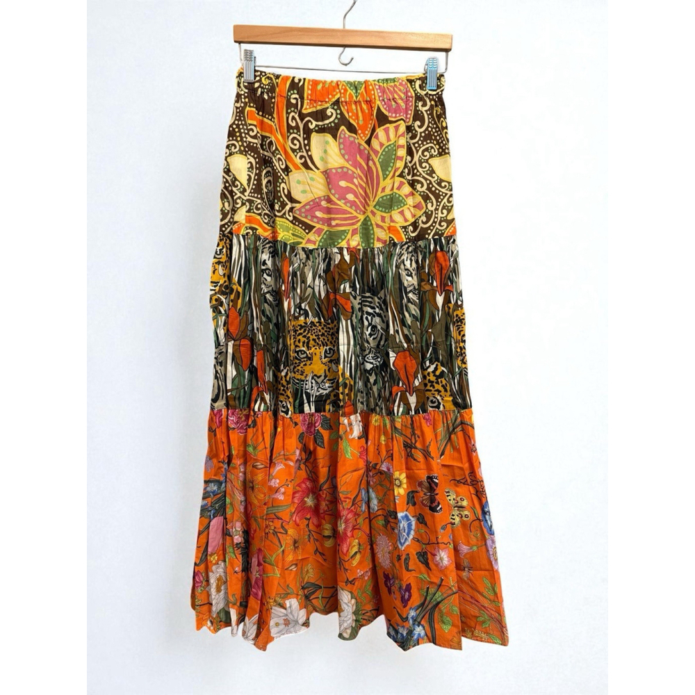 Gucci Patchwork Printed Maxi Long Skirt Tigers Fl… - image 3